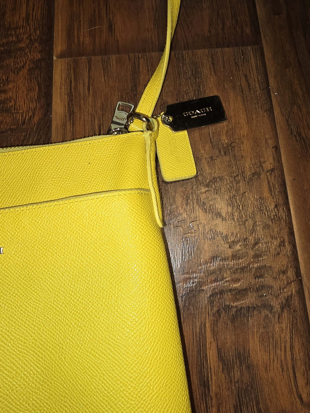 Coach Yellow Leather Crossbody Wristlet